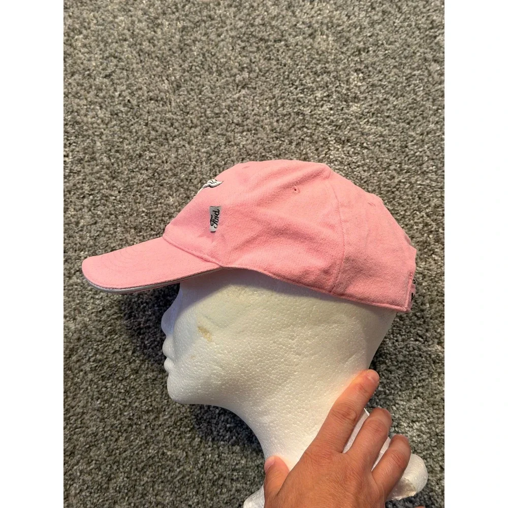 Ford Hat Womens OS Pink Mustang GT Baseball Cap Adjustable Logo Embroidered *